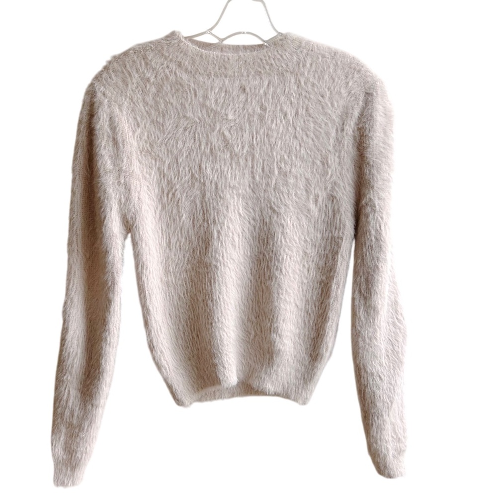 ASTR "Chalk" Furry Look Long Sleeve Crew Neck Sweater L